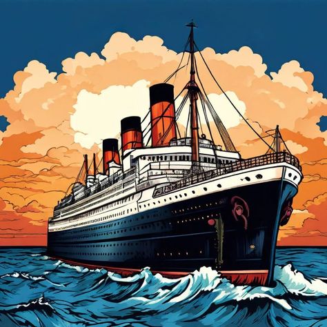 Titanic Coloring Pages (20 Pages) – ArtfulSTEM Titanic Cartoon, Titanic Fanart, Titanic Art, Titanic Facts, A Color, Titanic, Coloring Pages, Art Painting, Sketch