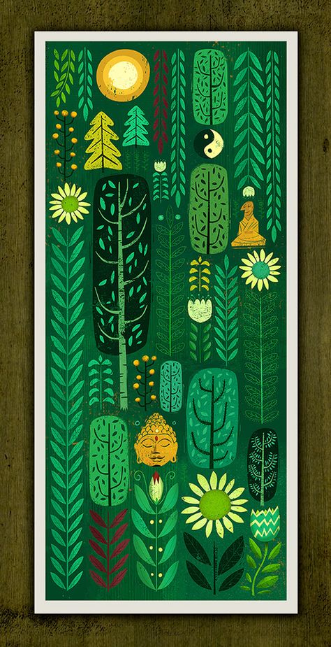 https://www.behance.net/gallery/29582247/Sacred-Forest Sacred Forest, Folk Illustration, Book Art Projects, Mid Century Illustration, Folk Art Flowers, Folk Design, Forest Illustration, Animal Illustrations, Children Book