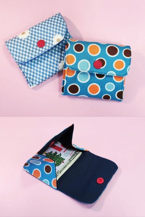 Easy to make!! How to easily make a card holder with one pattern Diy Purse, Travel Packing, Sewing Hacks, Purse Wallet, Wallets, Card Holder, Cricut, Pouch, Purse