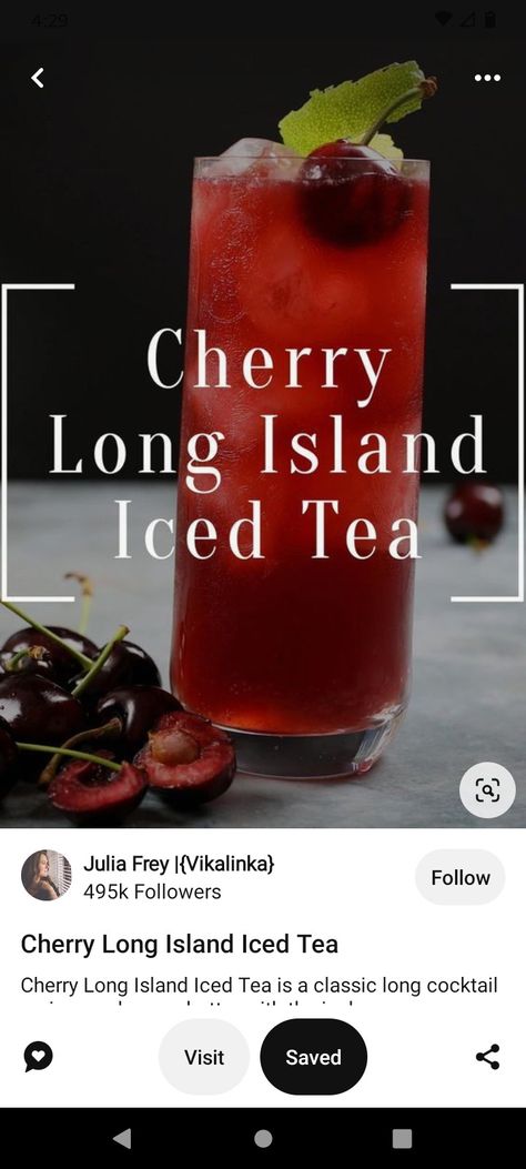 Long Island Iced Tea, Iced Tea, Long Island, Cherry, Tea, Drinks