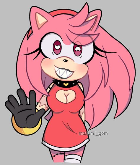 There's Something About Amy Fanart, Amy Rose As A Human, There's Something About Amy, Sonic Hot, Rouge From Sonic, Crazy Amy, Sonic Artwork, Amy Rose With Long Hair, Evil Amy Rose