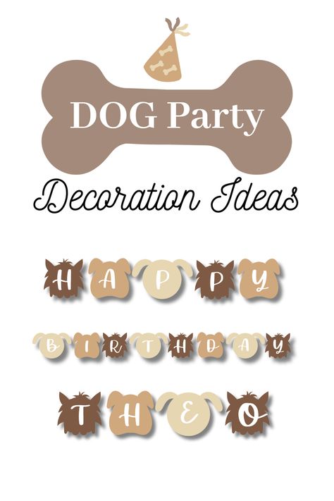 Dog Birthday Banner, Dog Party Decorations, Birthday Biscuits, Happy Birthday Dog, Pet Birthday, Dog Birthday Cake, Happy Birthday Signs, Dog Party, Birthday Stickers