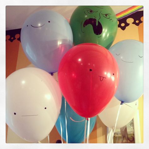 Adventure Time Balloons, Adventure Time Activities, Cartoon Party Decorations, Adventure Time Birthday Decorations, Adventure Time Baby Shower Ideas, Adventure Time Birthday Party Ideas, Adventure Time Theme Party, Adventure Time Party Ideas, Adventure Time Stuff