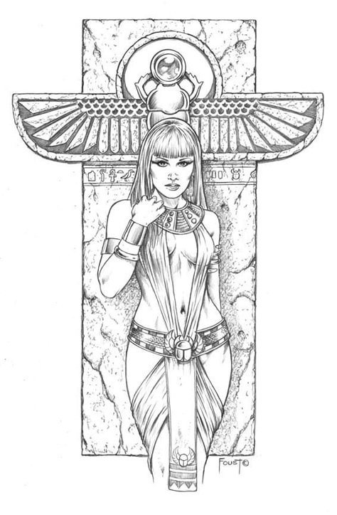 Ancient Egypt Drawing, Cleopatra Tattoo Design, Ancient Egyptian Tattoo, Mitch Foust, Egypt Women, Woodland Princess, Egyptian Tattoo Sleeve, Egyptian Cross, Egypt Tattoo