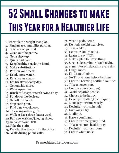 52 Small Changes for Living a Healthy Life Healthy Changes Lifestyle, How To Live A Healthy Lifestyle, Healthy Living For Beginners, Health And Fitness Expo, Healthy Changes, Personal Improvement, Learning To Say No, Health Habits, Keeping Healthy