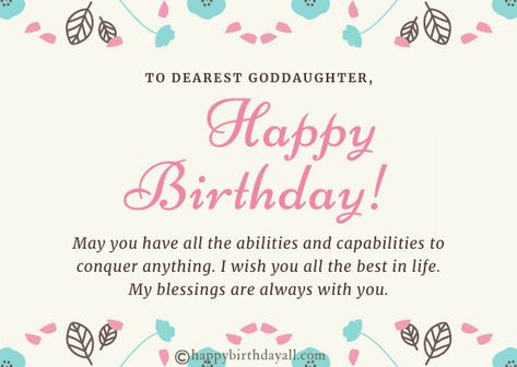 Adorable birthday wishes for your goddaughter. Celebrate and party with your goddaughter with these lovely wishes and messages. Goddaughter Birthday Wishes, Happy Birthday To My Goddaughter, Birthday Wishes For Goddaughter, Goddaughter Quotes, Lovely Birthday Wishes, Happy Birthday Wishes Messages, Birthday Prayer, Birthday Wishes For Daughter, Birthday Wishes Greetings