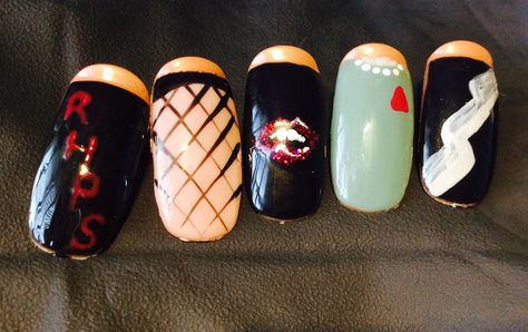 Rocky Horror Picture Show Nail Art, Rocky Horror Nails Art, Rocky Horror Picture Show Nails, Rocky Horror Nails, Movie Nails, 70s Horror, Horror Nails, Cute Halloween Nails, The Rocky Horror Picture Show