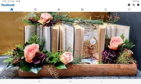 New Beginnings Party, Book Wedding Centerpieces, Shabby Chic Diy Projects, Book Centerpieces, Book Themed Party, Book Shower, Book Themed Wedding, 40th Anniversary Party, Floral Art Arrangements