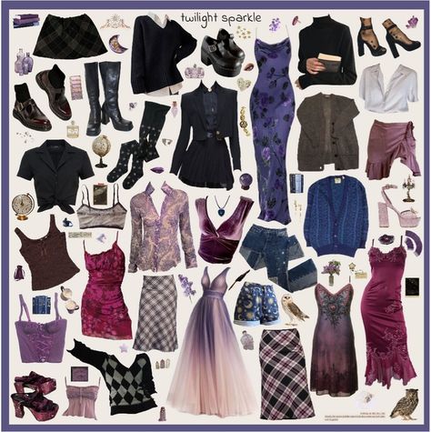 twilight sparkle Outfit | ShopLook Twilight Sparkle Outfits, Sparkle Outfits, 90s Boots, Sparkle Outfit, Moon And Star Ring, Star Children, Dusty Purple, Blue Books, Crystal Stars