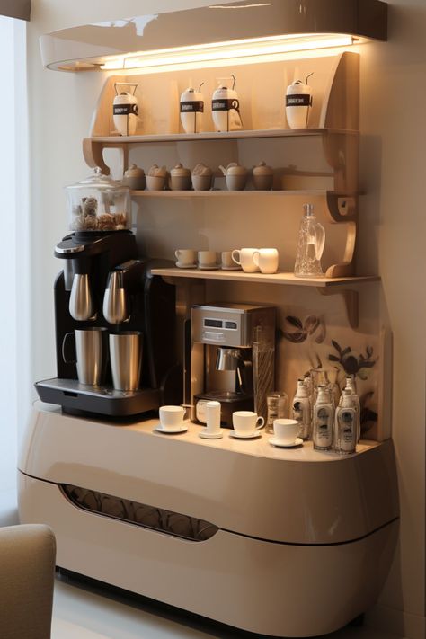 coffee bar kitchen inspo home decor modern design house design home interior design kitchen interior small kitchen ideas kitchen ideas kitchen decorating ideas Caffe Corner, Corner Coffee Bar Ideas, Pinterest Kitchen, India Home Decor, Bar Inspiration, Home Coffee Bar, Coffee Bar Home, Home Bar Designs, Annual Sale