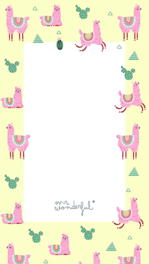 Llama Background, Wallpaper Backgrounds Art, Birthday Wallpaper Backgrounds, Llama Pictures, Llama Clipart, Border Wallpaper, Background Birthday, Llama Birthday, Birthday Wallpaper