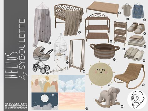 Helios nursery cc sims 4 1 Gender Neutral Nursery Sims 4, Sims 4 Syboulette, Sims 4 Pack, Toddler Cc Sims 4, Mods Sims 4, Lotes The Sims 4, Sims Baby, Die Sims 4, Mod Furniture