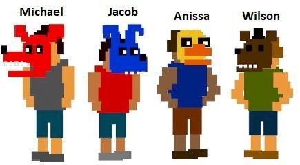 Fnaf 4 Bullies Pixel, The Tormentors Fnaf, Freddy Bully Fnaf, Fnaf 4 Bullies, Fnaf Bullies, Fnaf Tormentors, Aphmau Characters, Fnaf Baby, Michael Afton