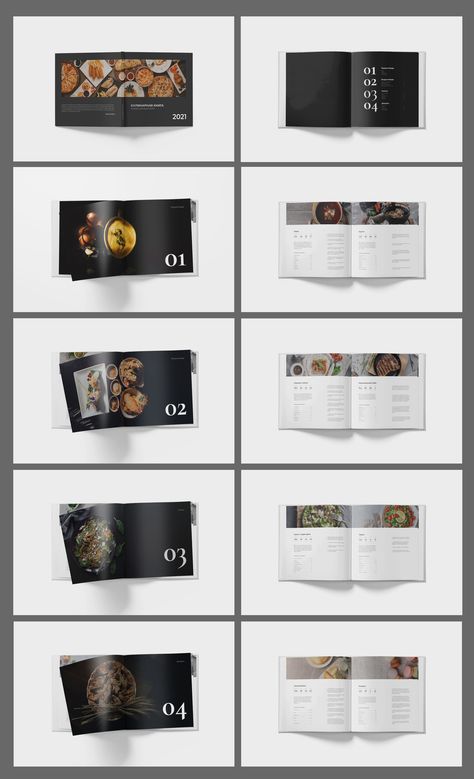 Coffee Table Magazine Layout, Coffee Table Book Design Layout Ideas, Coffee Table Book Layout, Hand Lattering, Coffee Table Book Design, Table Of Contents Design, Book Design Templates, Food Catalog, Catalog Design Layout