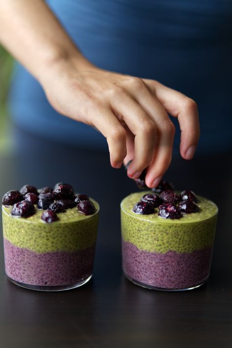 Matcha Chia Pudding Chia Pudding Matcha, Witchy Cafe, Matcha Breakfast, Matcha Chia Pudding, Food Shots, Health Facts Food, Matcha Recipe, Gym Food, Daily Recipes