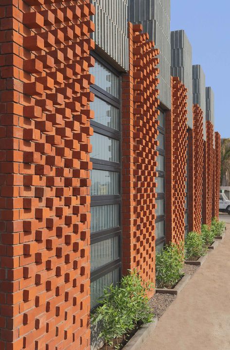 Gallery of The Spire 2 Sales Pavilion / playball studio - 8 Brick Facade Design, Brick Projects, Brick Works, Brick Cladding, Brick Detail, Brick Arch, Brick Construction, Facade Architecture Design, Brick Art