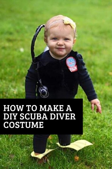 Is your child a future scuba diver? If they love bath time, swimming, or watching nature programmes, there’s a good chance they’ll swap that pacifier for a regulator one day. Help them look the part with a scuba diver costume. Toddler Scuba Diver Costume, Baby Scuba Diver Costume, Diy Scuba Tank, Diving Clothes, Scuba Diver Costume, Scuba Tank, Dive Computers, Diving Gear, Toddler Costumes