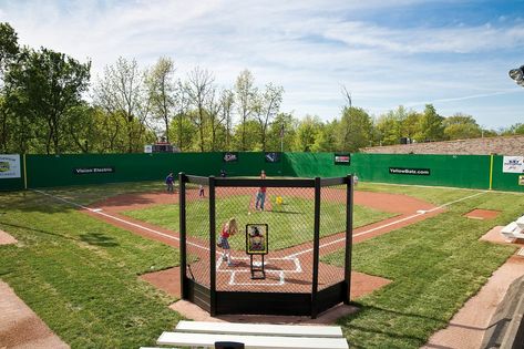 Backyard Baseball Field, Wiffle Ball Field, Batting Cage Backyard, Backyard Ice Rink, Whiffle Ball, Sport Ideas, Backyard Sports, Backyard Baseball, Cages For Sale