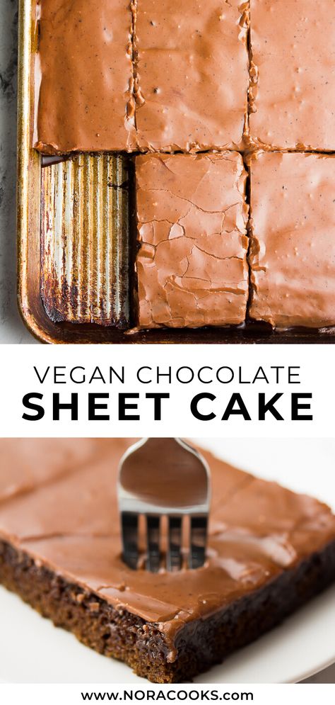 Vegan Chocolate Cake Recipe, Easy Vanilla Cake Recipe, Chocolate Sheet Cake, Homemade Chocolate Cake, Cake Recipes Easy Homemade, Vegan Cake Recipes, Cake Vegan, Sheet Cake Recipes, Moist Chocolate Cake