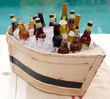 nautical themed party....thinking it would be adult pirate theme. looks like alcohol beverages.....arrrrr....walk the plank me hardy. lol:) Cottage Coastal, Nautical Themed Party, Ocean Wedding, Nautical Party, Pirate Birthday, Pirate Theme, Pirate Party, Nautical Wedding, Row Boat