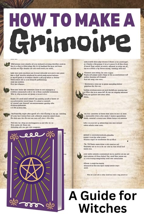 To start making a grimoire, think of it as both a book and an ideas journal. Choose a book cover that reflects your style, whether you prefer a de sorcière theme or another design. Fill the pages with your magical ideas, including spells, rituals, and personal reflections. Use creative art to enhance the aesthetic, cover and pages. Your grimoire should be a unique expression of your identity as a witch. Grimoire Front Page Ideas, Grimoire Title Page Ideas, Witch Grimoire Pages, Grimoire Ideas Journal Pages Free, Grimoire Topics, Book Of Mirrors Ideas, How To Start A Grimoire, Make A Grimoire, Diy Grimoire Cover