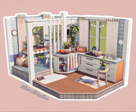 Sims 4 Balcony, Sims4 Builds, Nice Kitchen, Sims Builds, Sims Building, Kitchen Gallery, Sims4 Cc, Sims 4 Build, Cooking Area