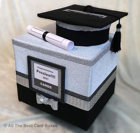 Handmade Graduation Gifts, Party Card Box, Halloween Wedding Decorations, Wedding Card Boxes, Wallingford Connecticut, Money Card Box, Graduation Box, Graduation Card Boxes, Graduation Cards Handmade