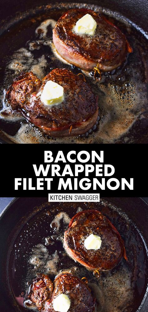 Steak Diner, Truffle Butter Recipe, Friendsgiving Recipes Appetizers, Pan Seared Filet Mignon, Pilsbury Recipes, Bacon Wrapped Filet, Mignon Steak, Filet Mignon Recipes