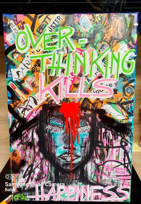 Overthinking kills Ap Art, Canvas Paintings, Medium Art, Drawing Ideas, Graffiti, Canvas Painting, Paintings, Media, Drawings