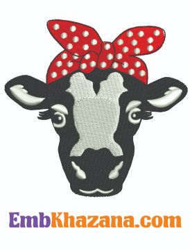 Cow Bandana Embroidery Design Bandana Embroidery, Cow With Bandana, Embroidery Design Pattern, Dog Embroidery Designs, Cow Face, American Cocker Spaniel, Fox Embroidery, Animal Embroidery Designs, Cocker Spaniel Dog