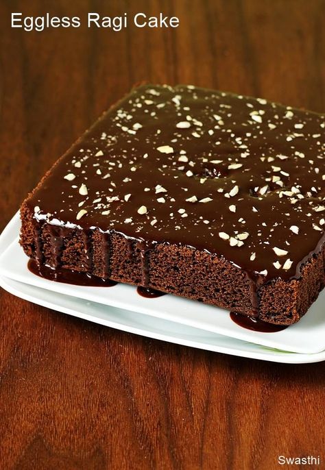 Ragi chocolate cake | Eggless ragi cake | Finger millet chocolate cake Ragi Benefits, Doodhi Recipe, Millet Cake, Ragi Cookies, Millets Recipes, Dry Cakes, Ragi Recipes, Healthy Bakes, Molasses Recipes