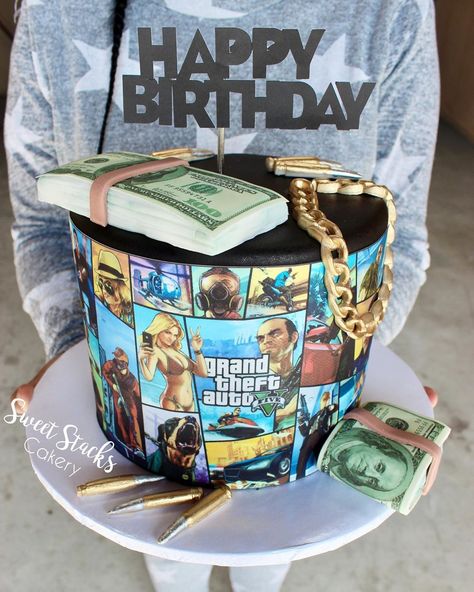 Grand Theft Auto Cake, Pirate Birthday Cake, 100 Bill, Krispy Treats, 6 Cake, Rice Krispy, Support Black Business, Pirate Birthday, Fashion Cakes