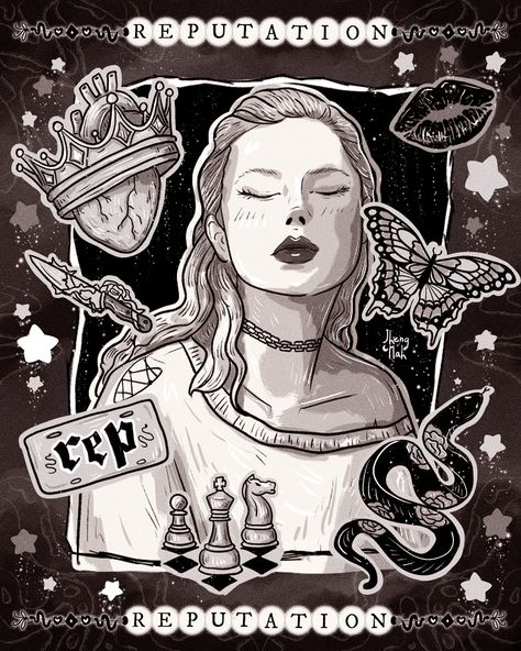 my favorite era 🖤🐍 what’s yours? . . . 🐍 #rep #reputation #taylorswift #taylorswift #art #artph #fanart #taylornation #xppen #csp #clipstudiopaint #digitalart Clip Studio Paint, August 10, Taylor Swift, My Favorite, Digital Art, Fan Art, Collage, Pins, On Instagram