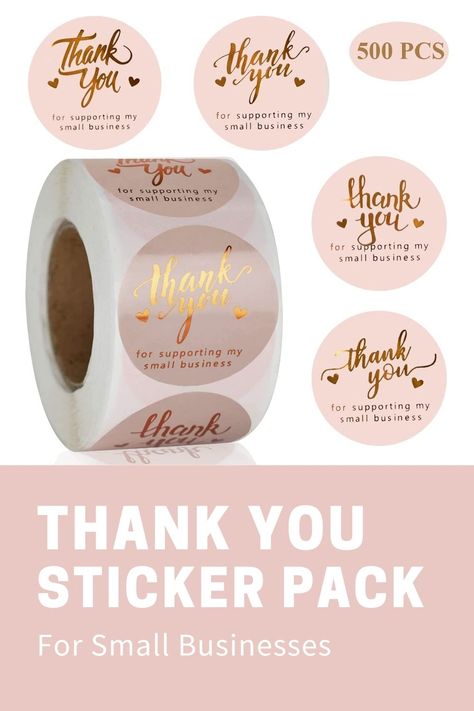 Thank your customers for supporting your small business with these fun and stylish stickers. The golden ink with stylish fonts make a powerful statement, letting your customers know just how much you appreciate them. Perfect for Etsy shops, online stores, and any other creative small businesses. Small Business Stickers, Gift Wraps, Rainbows Christmas, Thank You Customers, Pink Foil, Stylish Fonts, Business Stickers, Instagram Photo Ideas Posts, My Small Business