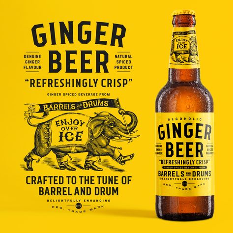 Ginger Beer. Packaging Design. Beer Bottle Design Packaging, Ginger Beer Packaging, Ginger Packaging Design, Craft Beer Packaging Design, Alcohol Packaging Design, Beer Graphic Design, Beer Bottle Design, Craft Beer Brands, Beer Promotion