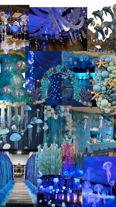 Prom Dance Themes, Under The Sea Quinceanera Theme, Under The Sea Prom, Homecoming Themes, Middle School Dance, 8th Grade Dance, Under The Sea Decorations, Prom Themes, Gala Ideas