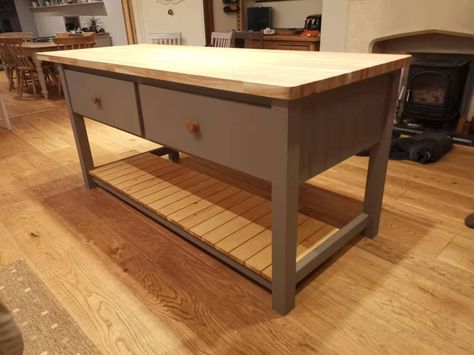 Kitchen Island the Malvern - Etsy UK Free Standing Island, Kitchen Island With Shelves, Island With Shelves, Dining Island, Slatted Shelves, Laminate Doors, Wood Kitchen Island, Freestanding Kitchen, Shaker Doors