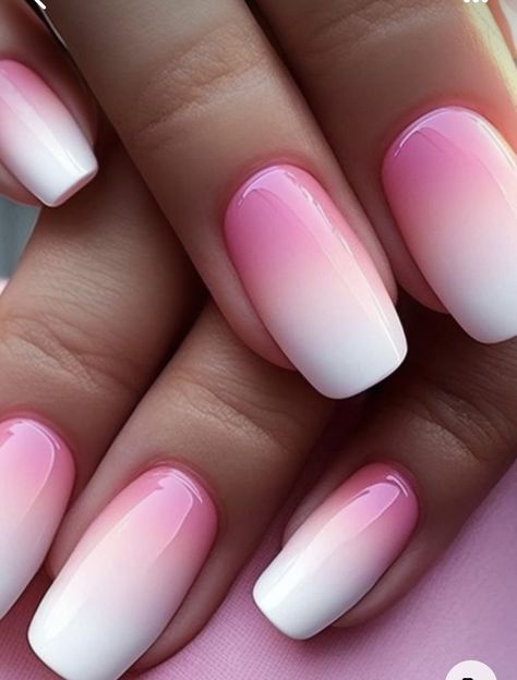 Ombre Nail Colors, Ombre Gel Nails, Unghie Sfumate, Pink Ombre Nails, Ombre Nail, Blush Nails, Nail Art Ombre, Makijaż Smokey Eye, Short Acrylic Nails Designs