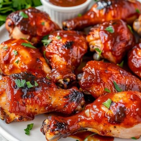 Oven-Baked BBQ Chicken Barbecue Chicken In The Oven, Oven Barbecue Chicken, Baked Bbq Chicken Recipes, Baked Potato Salad Recipe, Oven Baked Bbq Chicken, Bbq Sauce Ingredients, Bbq Chicken Recipe, Leg Quarters, Vegetarian Bbq