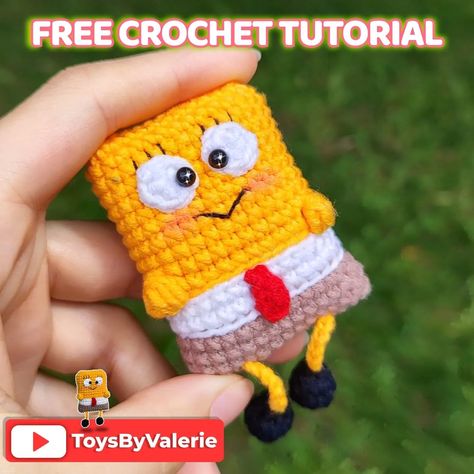 Paid & Free Amigurumi Crochet Patterns | Better late than never😅! SpongeBob free crochet tutorial is already on my YouTube channel •ToysByValerie, so without further ado 🤐 Happy c… | Instagram Spongebob Keychain, Baby Spongebob, Random Acts Of Crochet Kindness, Crochet Kindness, Crochet Amigurumi Patterns, Free Amigurumi Crochet Patterns, Keychain Crochet, Crochet Patterns Amigurumi, Amigurumi Crochet