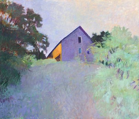 Six Decades - Wolf Kahn Building Landscape, House Paintings, Landscape Study, Wolf Kahn, Acrylic Landscape, Pastel Landscape, Abstract Landscapes, Classic Paintings, House On A Hill