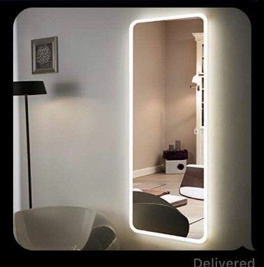 electric bathroom mirrors corner vanity with mirror brushed gold bathroom mirror bathroom mirror with lights and storage traditional bathroom mirror white framed bathroom mirror Zen Bathroom, Led Bathroom Mirror, Backlit Mirror, Mirror Led, Room Tiles, Led Bathroom, Led Mirror Bathroom, Modern Baths, Trendy Bathroom