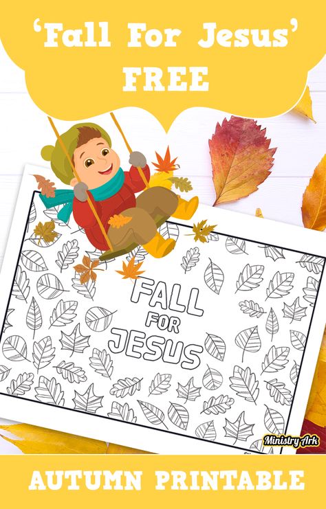 ‘Fall for Jesus’ Printable Thanksgiving Sunday School Lesson Crafts Preschool, Fall For Jesus Craft, Fall Religious Crafts For Kids, Fall In Love With Jesus Craft, Fall For Jesus He Never Leaves Craft, Thanksgiving Sunday School Lesson, Fall Sunday School Crafts, Jesus Preschool, Fall In Love With Jesus