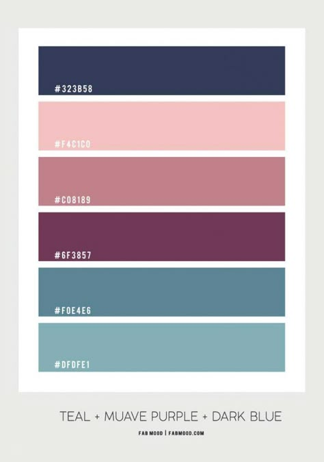 Purple And Teal Colour Palette, Navy Teal Pink Color Schemes, Mauve And Teal Color Palette, Navy And Blush Color Palette, Mauve Purple Color Palette, Teal Navy Color Palette, Navy Purple Color Palette, Blue Magenta Color Palette, Color Palette Blue And Pink