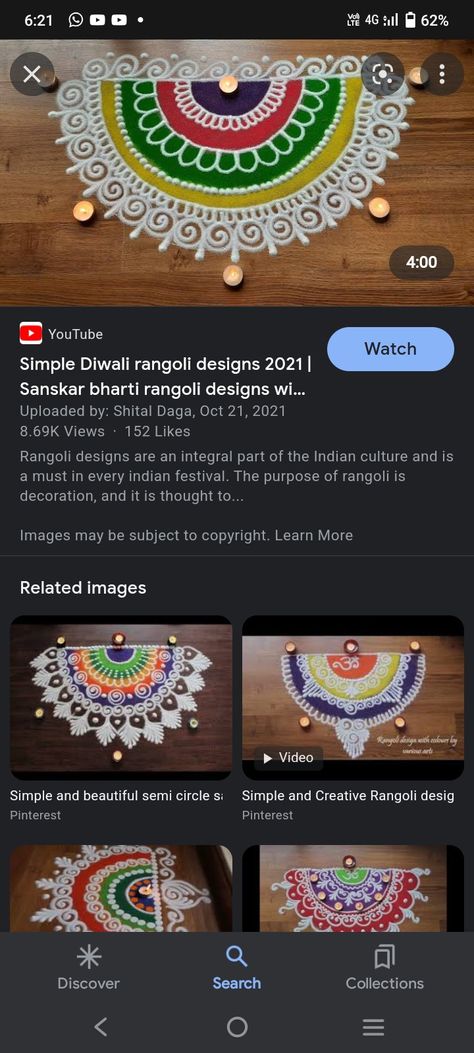 Rangoli Designs Semi Circle, Semicircle Rangoli, Semicircle Rangoli Designs, Semi Circle Rangoli Designs, Sanskar Bharti Rangoli Designs, Easy Diwali Rangoli, Easy Rangoli Designs Videos, Rangoli Colours, Colorful Rangoli