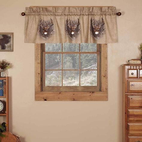 PRICES MAY VARY. 60% Cotton; 40% Polyester Blue Ridge Trading's Whitetail Ridge introduces exquisite decorative window valances inspired from the Whitetail Deer, designed to make any room’s windows and canopies stand out. CRAFTMANSHIP: This rod-pocket valance is made of pure chief value cotton, and it has an areal density of 100 GSM. The double layered valance helps you achieve the grandeur you deserve. OEKO-TEX CERTIFICATION: Our valance is OEKO-TEX certified skin-friendly product, which means Curtain For Bedroom, Living Room Farmhouse, White Tail, Window Valance, Valances, Kitchen Living Room, Curtains Bedroom, Animal Theme, Blue Ridge