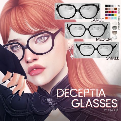 DECEPTIA Glasses | Pralinesims on Patreon Sims 4 Big Glasses, Sims 4 Cc Persona 5, Sims 4 Bayonetta Glasses, Ts4 Cc Glasses, Sims4 Accessories, Pretty Sims, Sims Accessories, Cc Accessories, Download Sims