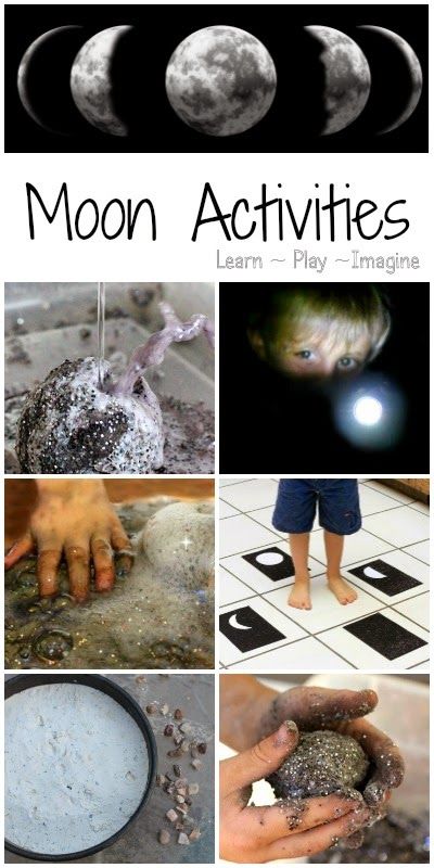 18 hands on activities to learn about the moon Moon Worksheets For Kids, Moon Unit, Moon Activities, Kindergarten Homeschool Curriculum, Space Unit, Play Activity, Activities For Kindergarten, Space Activities, Homeschool Kindergarten