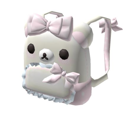 Kawaii White Pink Bow Bear Backpack 3.0 Roblox Backpack, Brown Hair Roblox Id, Brown Hair Roblox, Pelo Cafe, Bear Backpack, Brown Backpacks, Bloxburg Decal Codes, Coding Clothes, Create An Avatar