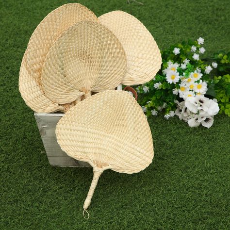 PRICES MAY VARY. Adequate Quantity: the package includes 30 pieces raffia fans; Sufficient quantity can meet your wedding party decor needs, use needs and replacement needs, and you can share them with others Reliable Quality: woven fans bulk are made of raffia palm leaf fiber, handmade, carefully woven, delicate workmanship, lightweight and long service life, which can give you a good use experience Natural Design: raffia hand fans have natural colors that work well with a variety of wedding de Tropical Wedding Theme Decor, Polynesian Wedding Decorations, Hawaiian Wedding Colors, Wedding Guest Fans, Charleston Wedding Decor, Hmong Wedding Decorations, Rattan Wedding Decor, Hawaiian Wedding Decor, Spanish Wedding Decor